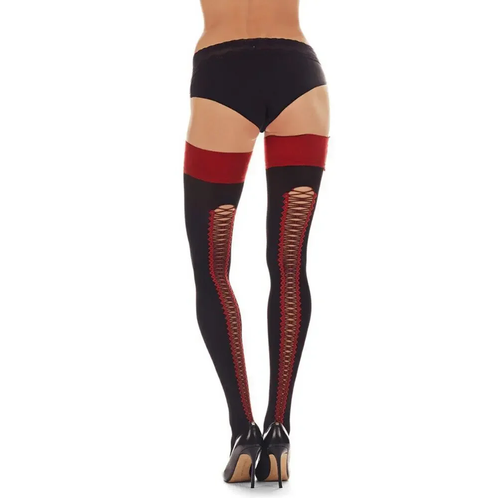 🦋B2G1🦋MeMOÍ LoveMoi Ohh La La Corset Backseam Opaque Thigh Highs | Lov156 |